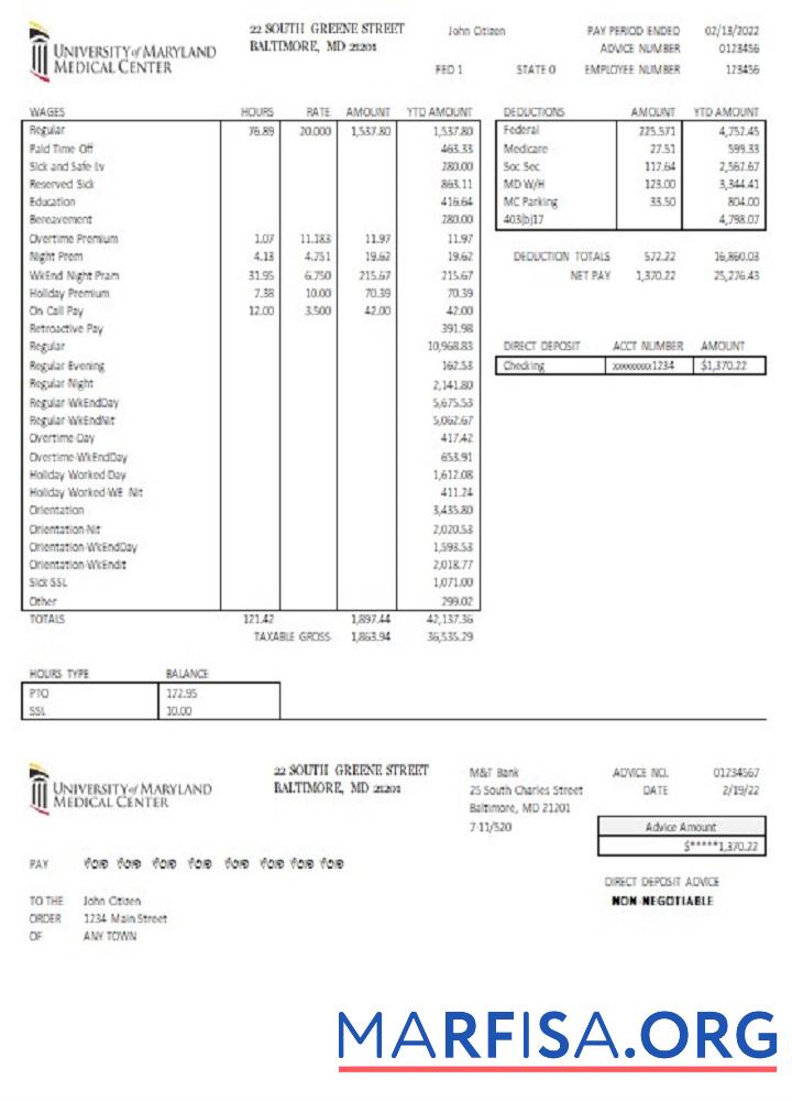Printable USA Maryland University of Maryland Medical system example